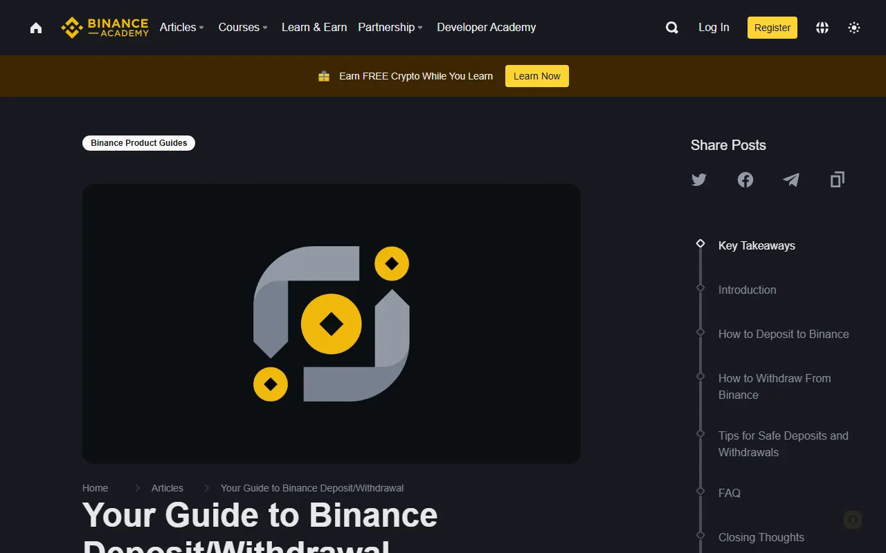 Binance Academy-nin rəsmi depozit və çıxarış bələdçisi