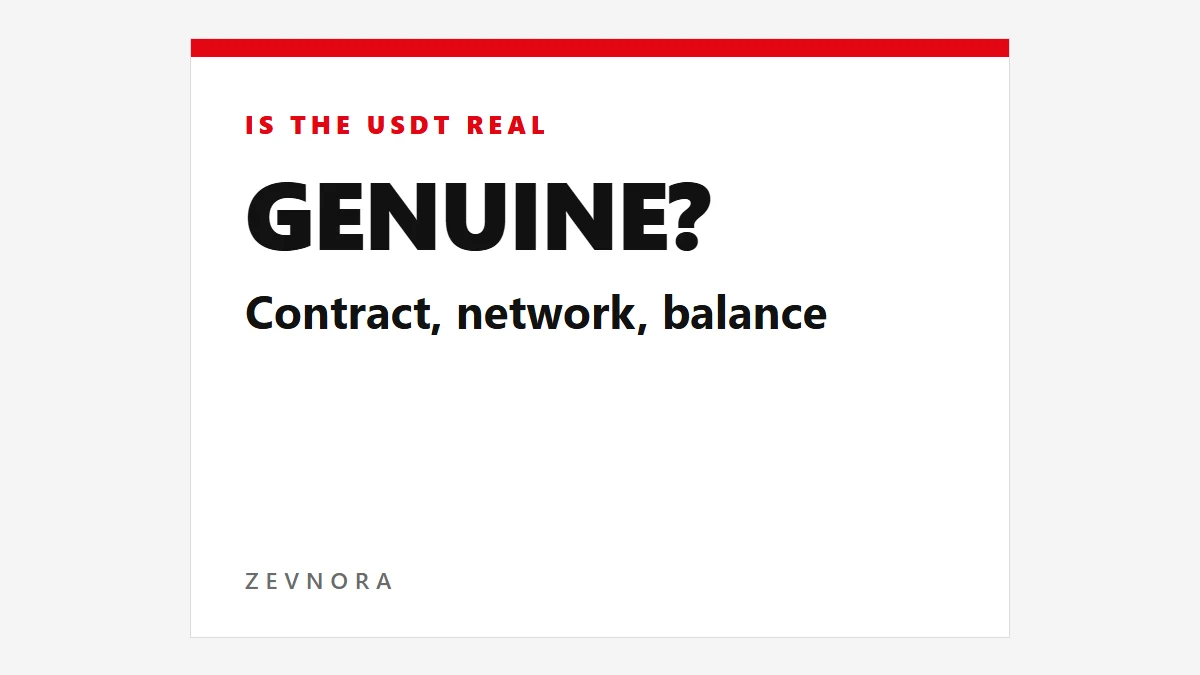 Cómo saber si un USDT es auténtico por contrato, red y saldo